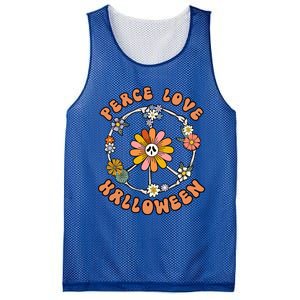 Peace Love Halloween Flowers Hippie Gift Mesh Reversible Basketball Jersey Tank