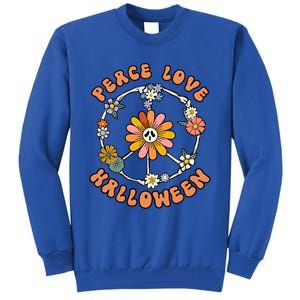 Peace Love Halloween Flowers Hippie Gift Tall Sweatshirt