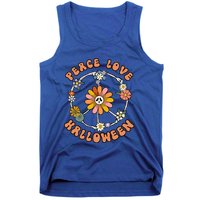 Peace Love Halloween Flowers Hippie Gift Tank Top