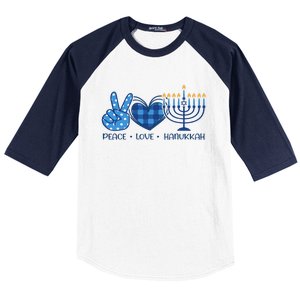 Peace Love Hanukkah Funny Happy Hanukkah Family Pjs Matching Baseball Sleeve Shirt