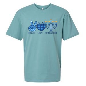 Peace Love Hanukkah Funny Happy Hanukkah Family Pjs Matching Sueded Cloud Jersey T-Shirt