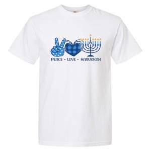 Peace Love Hanukkah Funny Happy Hanukkah Family Pjs Matching Garment-Dyed Heavyweight T-Shirt