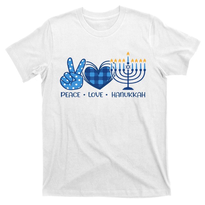 Peace Love Hanukkah Funny Happy Hanukkah Family Pjs Matching T-Shirt