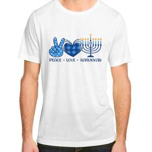 Peace Love Hanukkah Funny Happy Hanukkah Family Pjs Matching Adult ChromaSoft Performance T-Shirt