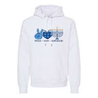 Peace Love Hanukkah Funny Happy Hanukkah Family Pjs Matching Premium Hoodie