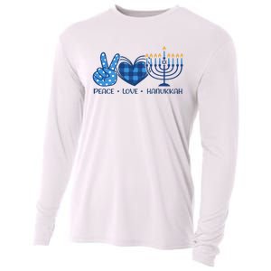 Peace Love Hanukkah Funny Happy Hanukkah Family Pjs Matching Cooling Performance Long Sleeve Crew