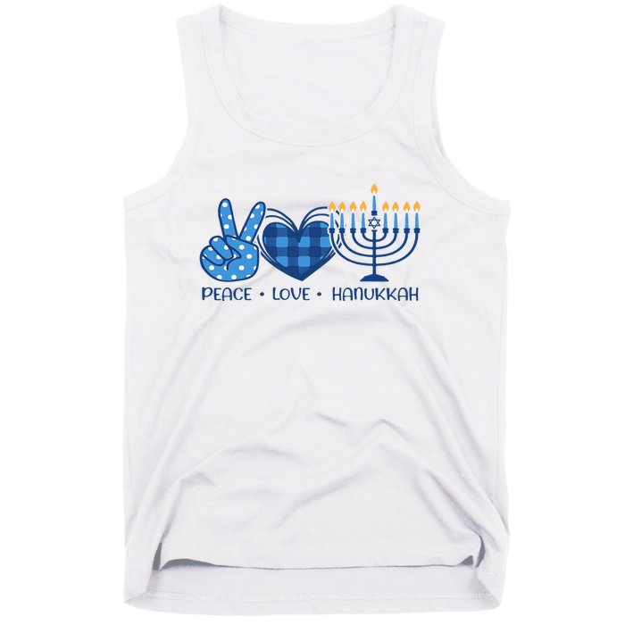 Peace Love Hanukkah Funny Happy Hanukkah Family Pjs Matching Tank Top