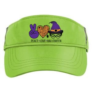 Peace Love Halloween Glasses And Lashes Witch Leopard Print Gift Adult Drive Performance Visor