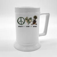 Peace Love Hero Veteran Dad Gift Father's Day Beer Stein