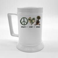 Peace Love Hero Veteran Dad Gift Father's Day Beer Stein