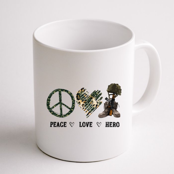 Peace Love Hero Veteran Dad Gift Father's Day Coffee Mug