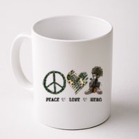 Peace Love Hero Veteran Dad Gift Father's Day Coffee Mug