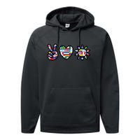 Peace Love Hispanic Heritage Month Performance Fleece Hoodie