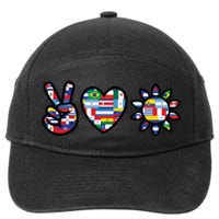 Peace Love Hispanic Heritage Month 7-Panel Snapback Hat