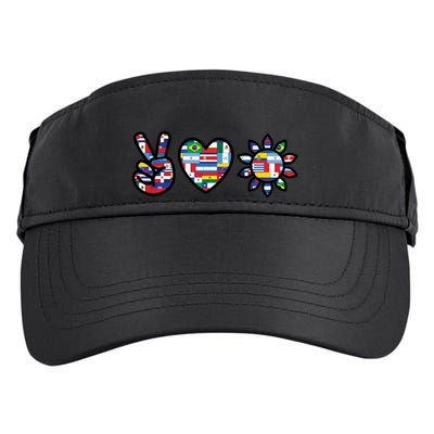 Peace Love Hispanic Heritage Month Adult Drive Performance Visor