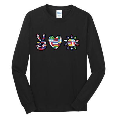 Peace Love Hispanic Heritage Month Tall Long Sleeve T-Shirt