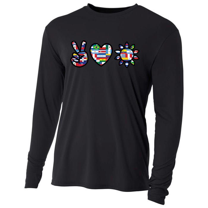 Peace Love Hispanic Heritage Month Cooling Performance Long Sleeve Crew