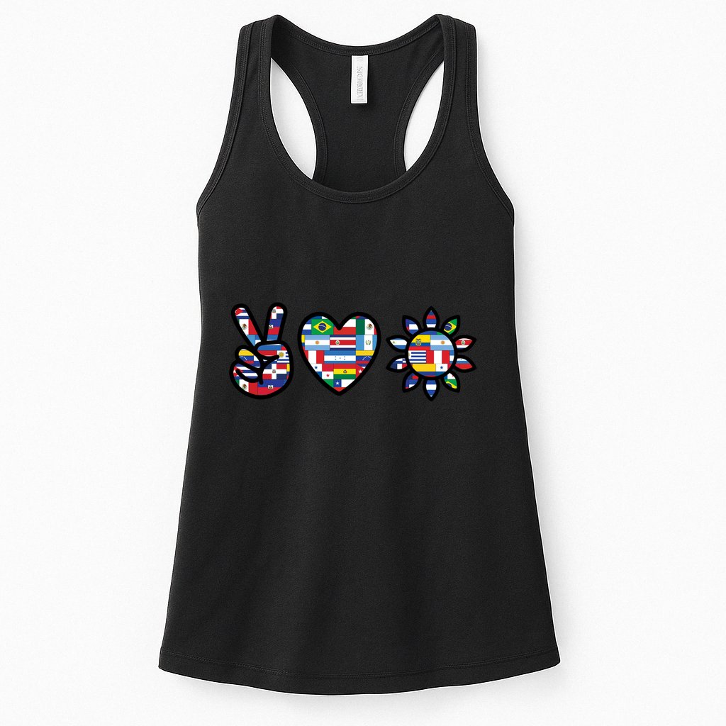 Peace Love Hispanic Heritage Month Womens Tank Top