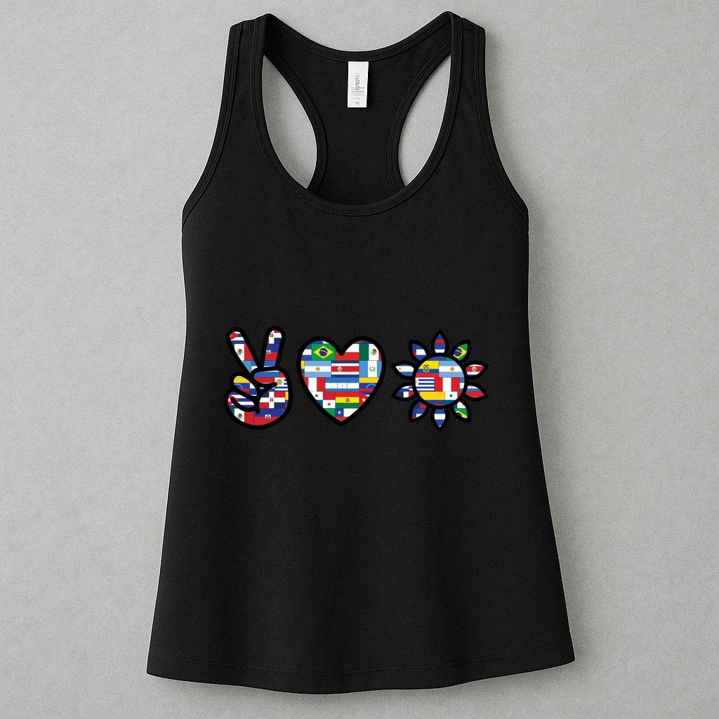 Peace Love Hispanic Heritage Month Womens Tank Top