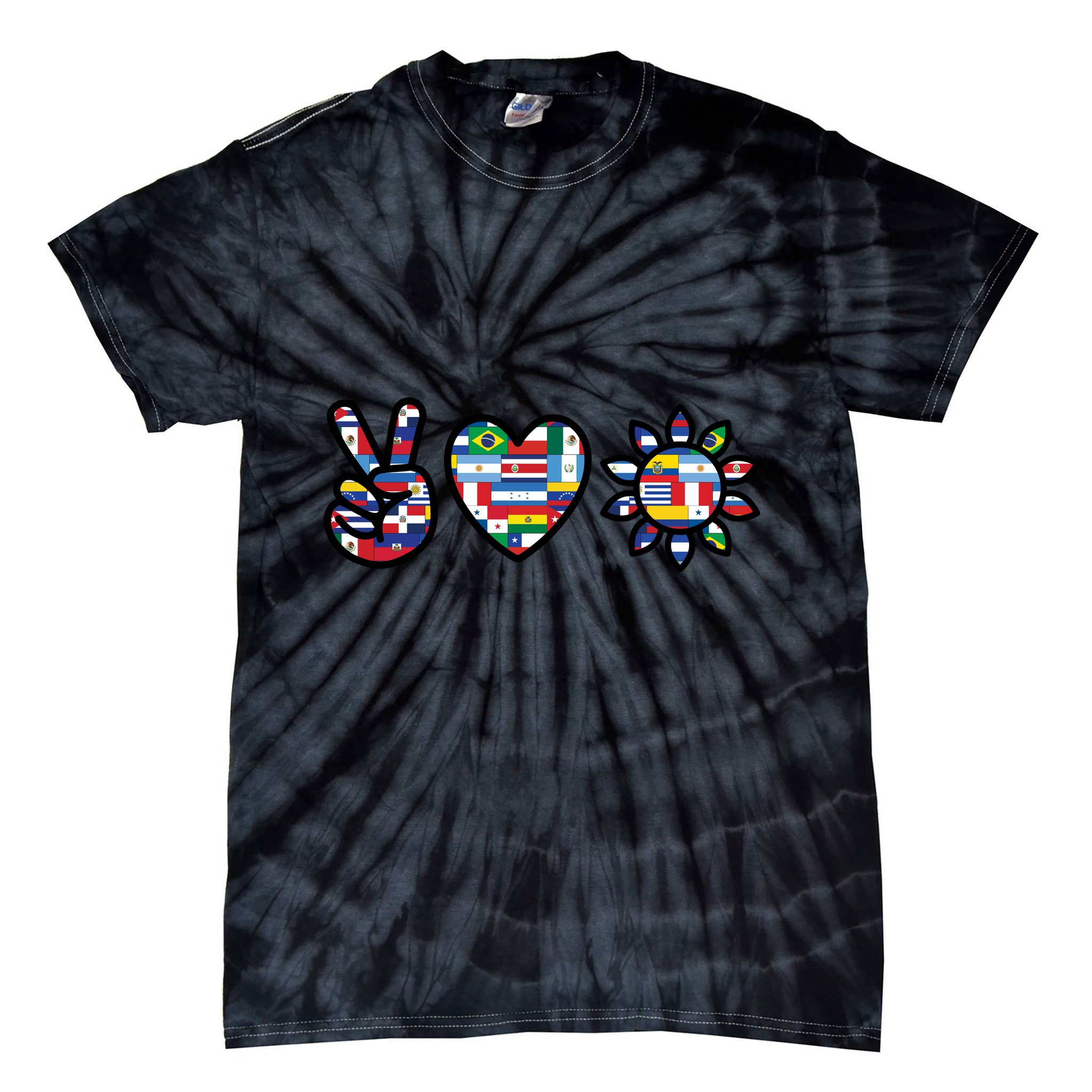 Peace Love Hispanic Heritage Month Tie-Dye T-Shirt