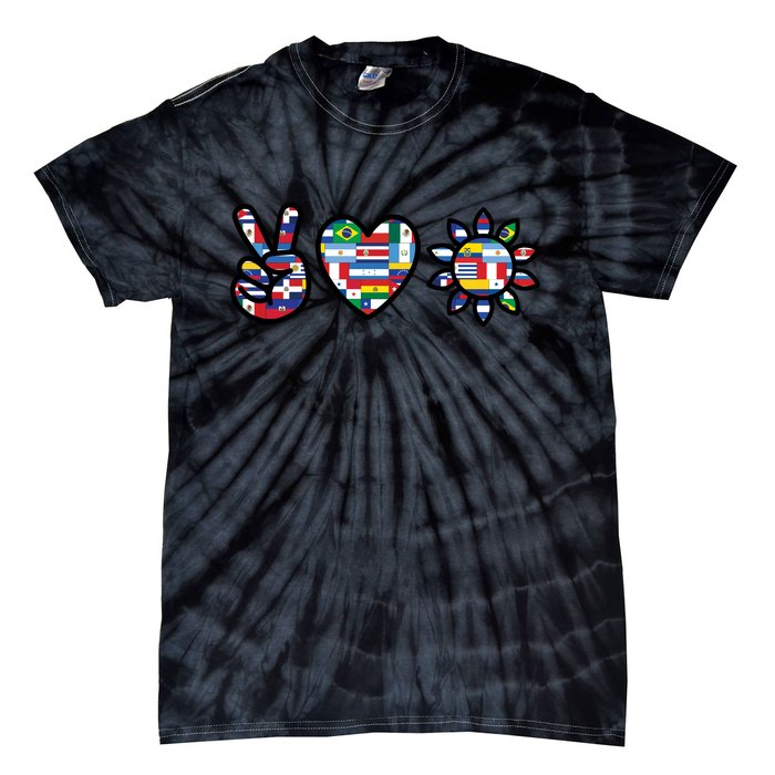 Peace Love Hispanic Heritage Month Tie-Dye T-Shirt