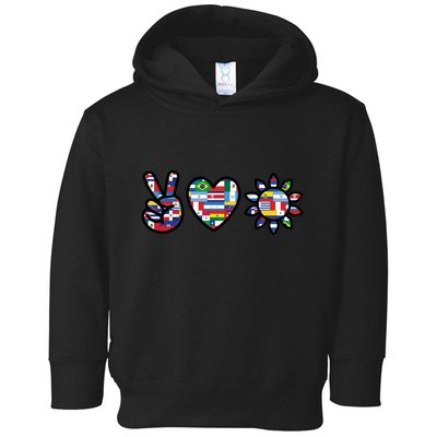 Peace Love Hispanic Heritage Month Toddler Hoodie