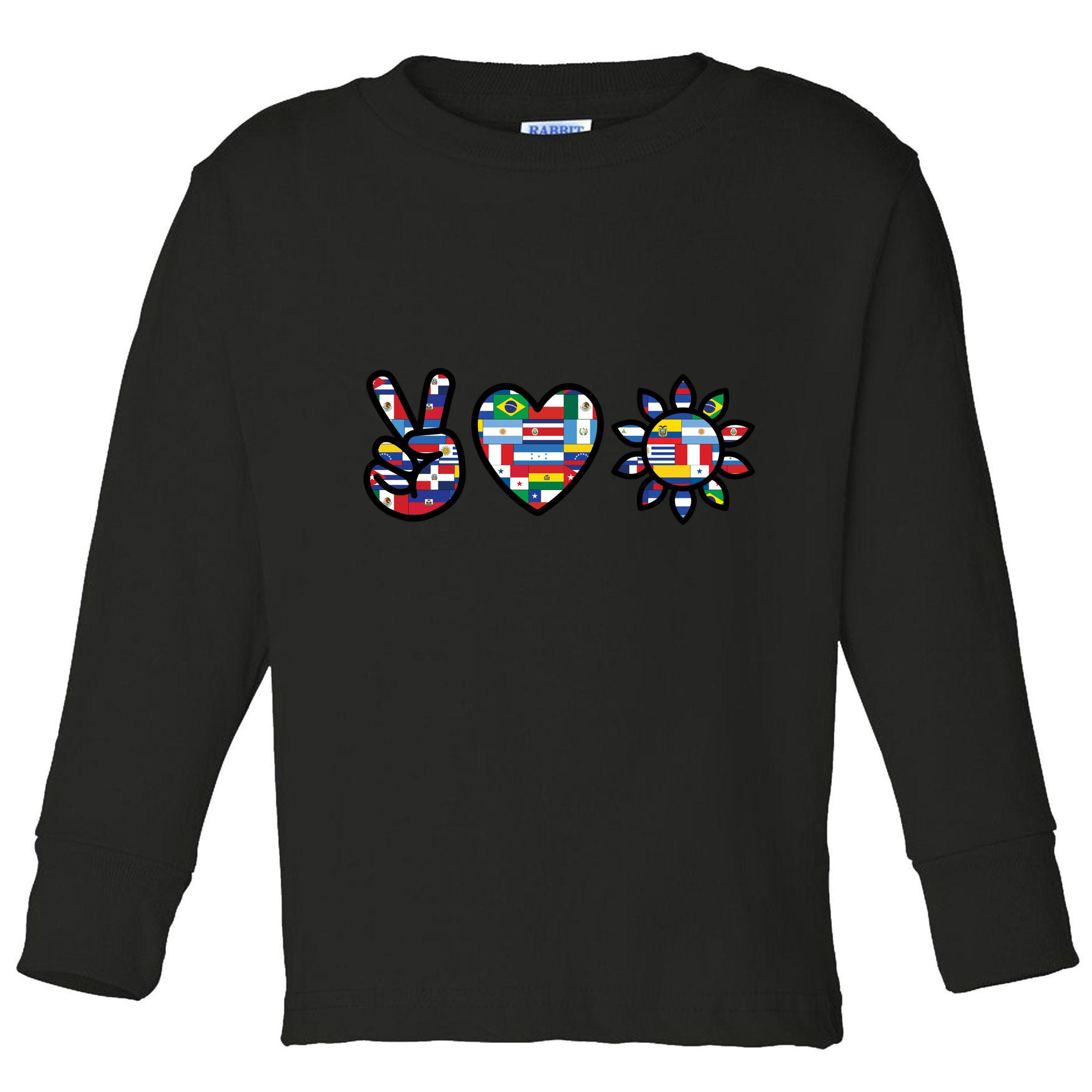 Peace Love Hispanic Heritage Month Toddler Long Sleeve Shirt