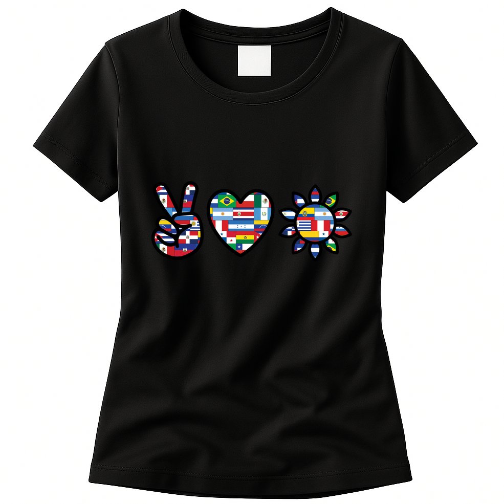 Peace Love Hispanic Heritage Month Womens T-Shirt