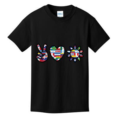 Peace Love Hispanic Heritage Month Kids T-Shirt