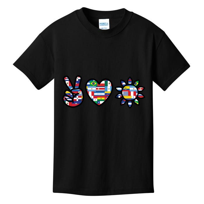 Peace Love Hispanic Heritage Month Kids T-Shirt