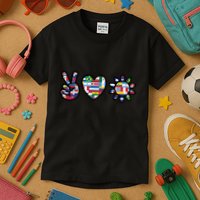 Peace Love Hispanic Heritage Month Kids T-Shirt