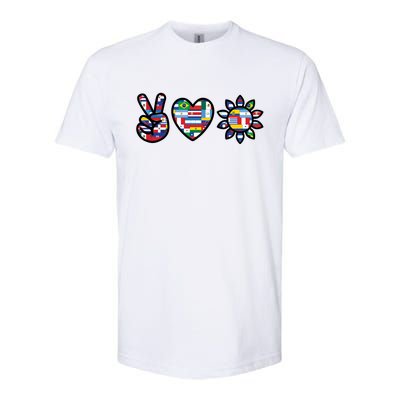 Peace Love Hispanic Heritage Month Softstyle® CVC T-Shirt