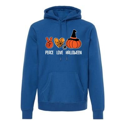 Peace Love Halloween Lazy Halloween Pumpkin Gift Premium Hoodie