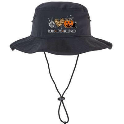Peace Love Halloween Happy Halloween Pumpkin Leopard Heart Bucket Hat