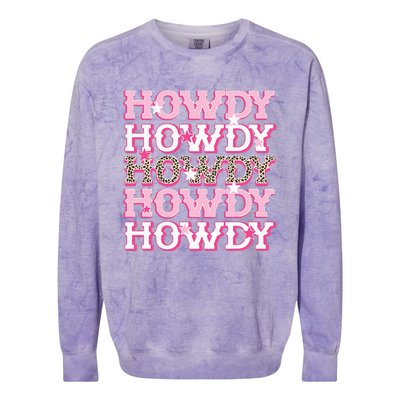 Pink Leopard Howdy Bride Western Country Southern Cowgirl Colorblast Crewneck Sweatshirt