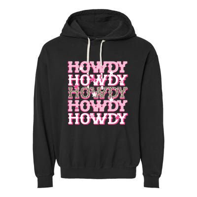 Pink Leopard Howdy Bride Western Country Southern Cowgirl Garment-Dyed Fleece Hoodie