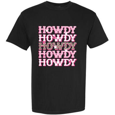 Pink Leopard Howdy Bride Western Country Southern Cowgirl Garment-Dyed Heavyweight T-Shirt