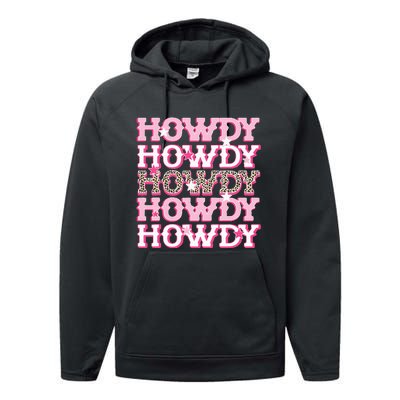 Pink Leopard Howdy Bride Western Country Southern Cowgirl Performance Fleece Hoodie