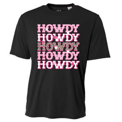 Pink Leopard Howdy Bride Western Country Southern Cowgirl Cooling Performance Crew T-Shirt