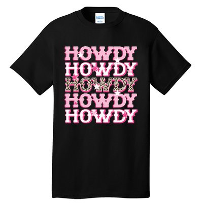 Pink Leopard Howdy Bride Western Country Southern Cowgirl Tall T-Shirt