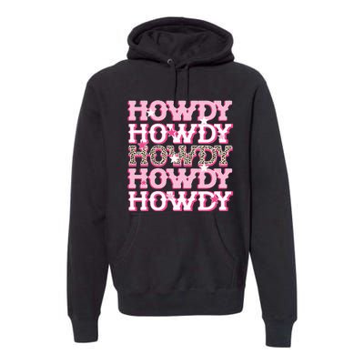 Pink Leopard Howdy Bride Western Country Southern Cowgirl Premium Hoodie