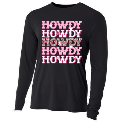 Pink Leopard Howdy Bride Western Country Southern Cowgirl Cooling Performance Long Sleeve Crew