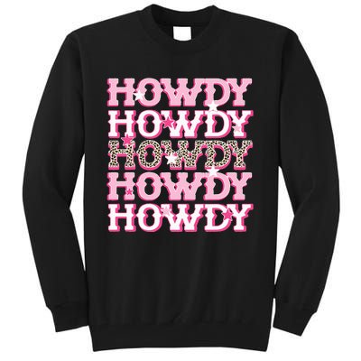 Pink Leopard Howdy Bride Western Country Southern Cowgirl Tall Sweatshirt