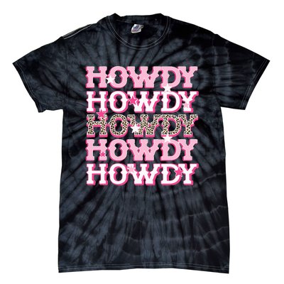 Pink Leopard Howdy Bride Western Country Southern Cowgirl Tie-Dye T-Shirt