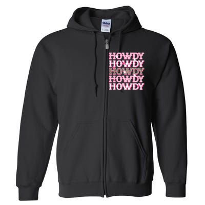 Pink Leopard Howdy Bride Western Country Southern Cowgirl Full Zip Hoodie