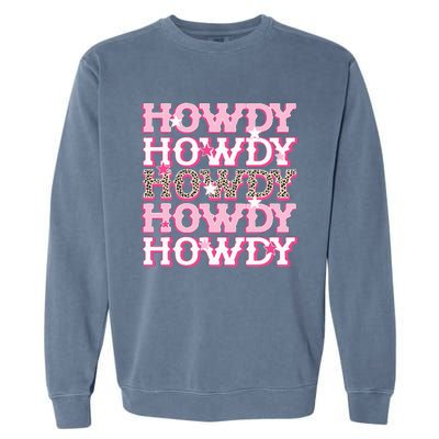 Pink Leopard Howdy Bride Western Country Southern Cowgirl Garment-Dyed Sweatshirt