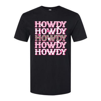 Pink Leopard Howdy Bride Western Country Southern Cowgirl Softstyle CVC T-Shirt