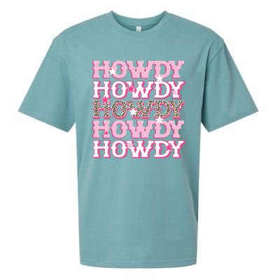 Pink Leopard Howdy Bride Western Country Southern Cowgirl Sueded Cloud Jersey T-Shirt