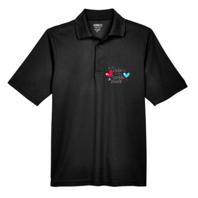 Peace Love & Happiness Kindness My Superpower Gift Design Men's Origin Performance Pique Polo