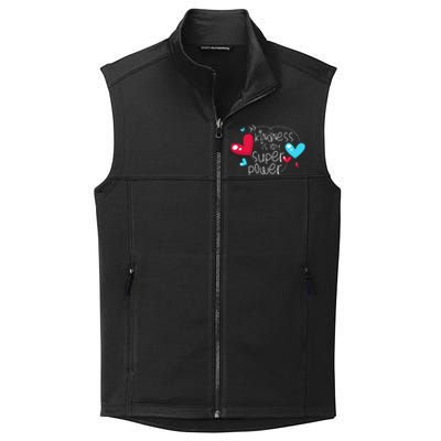 Peace Love & Happiness Kindness My Superpower Gift Design Collective Smooth Fleece Vest